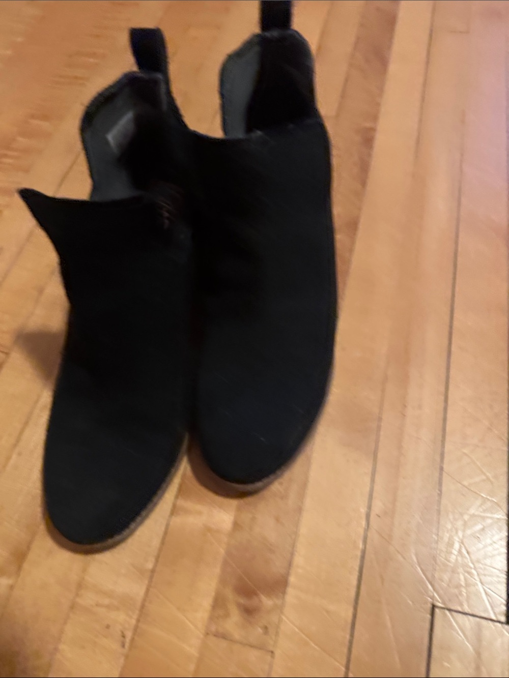 Toms Women's Black Suede Wedge Ankle Booties